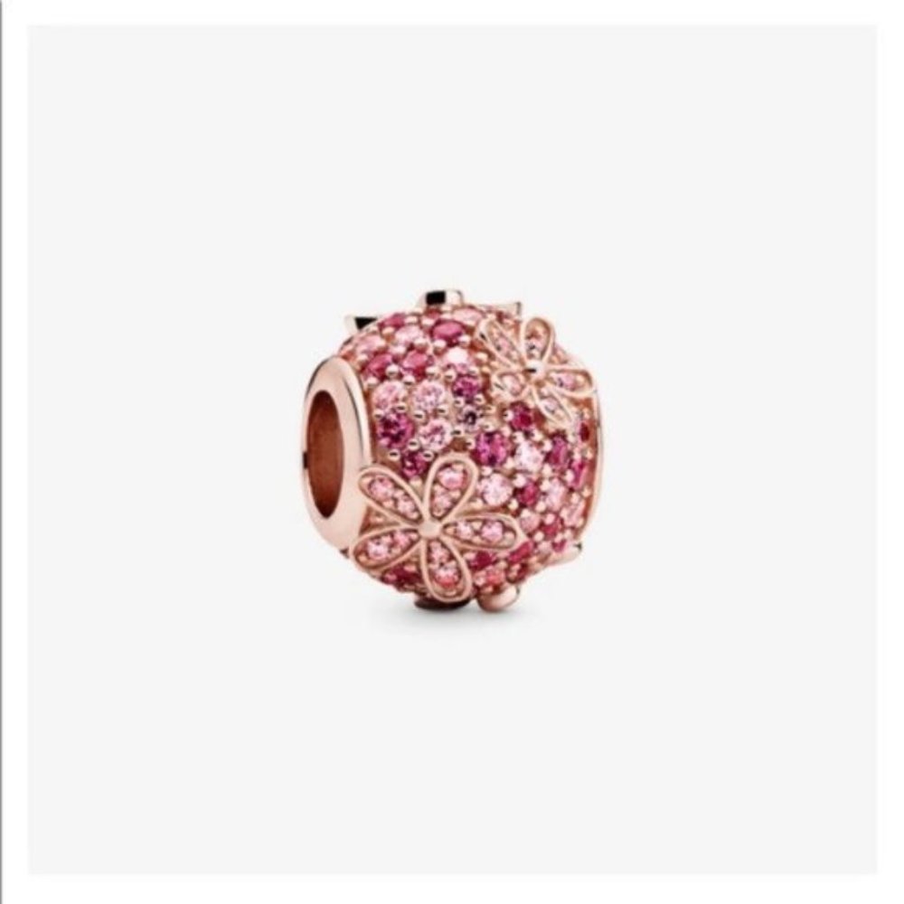PANDORA Pink Pavé Daisy Flower Charm